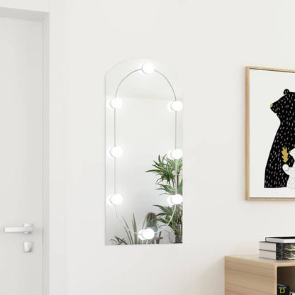 Wall Mirror Lights Glass with LED 90 cm 45 cm Arch
