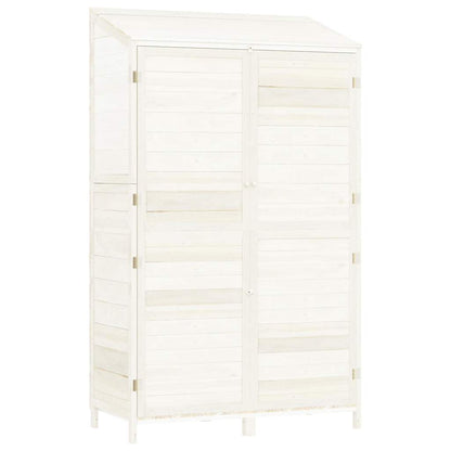 vidaXL Garden Shed White 102x52x174.5 cm Solid Wood Fir 2