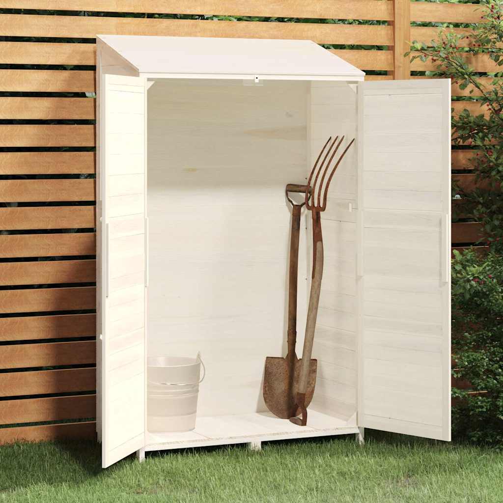 vidaXL Garden Shed White 102x52x174.5 cm Solid Wood Fir 3