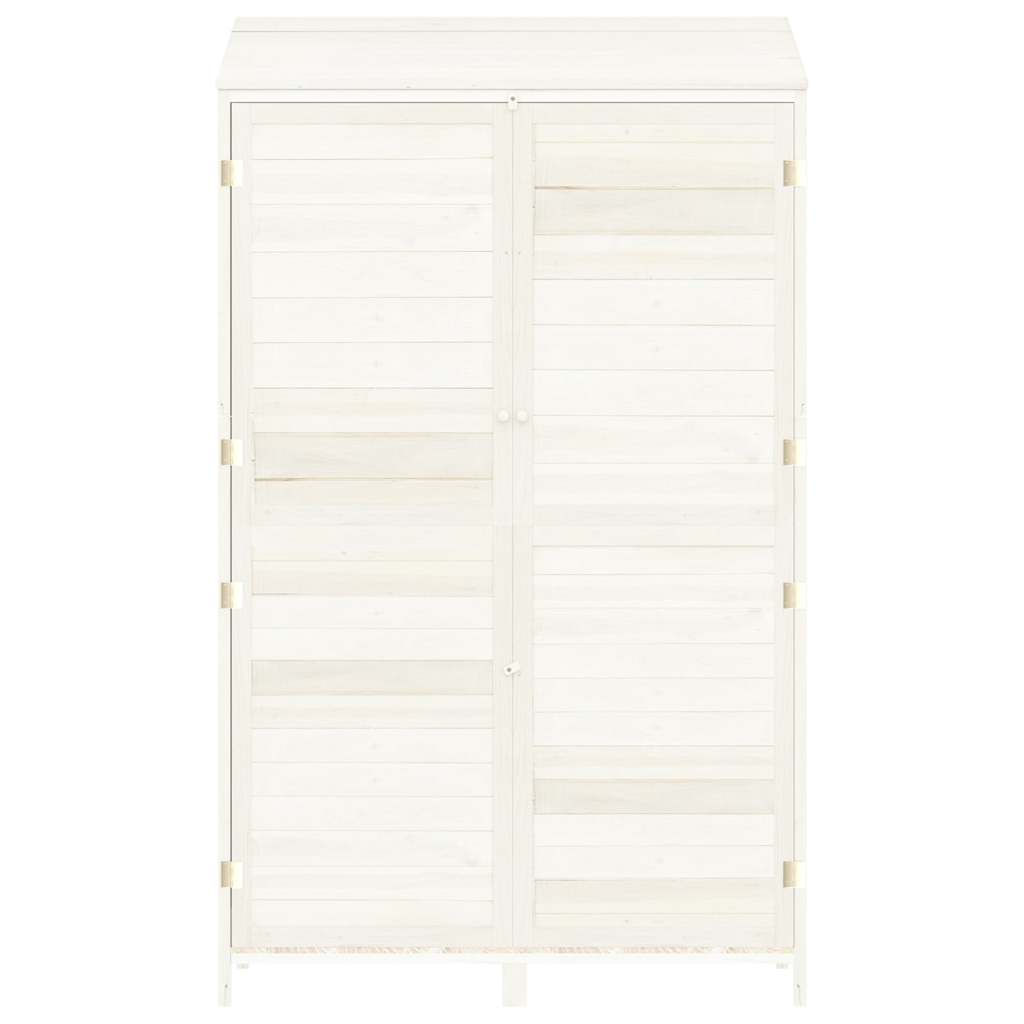 vidaXL Garden Shed White 102x52x174.5 cm Solid Wood Fir 4