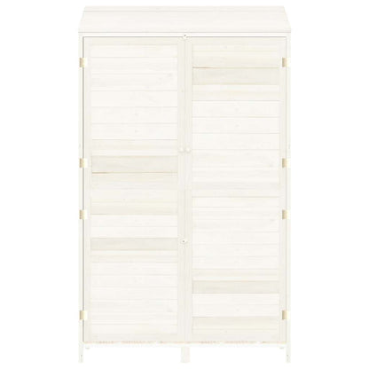 vidaXL Garden Shed White 102x52x174.5 cm Solid Wood Fir 4