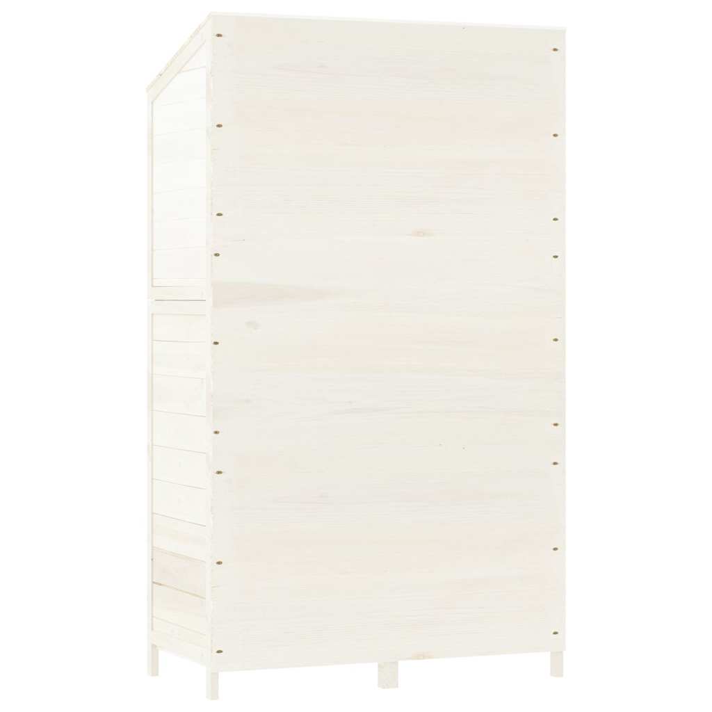 vidaXL Garden Shed White 102x52x174.5 cm Solid Wood Fir 6