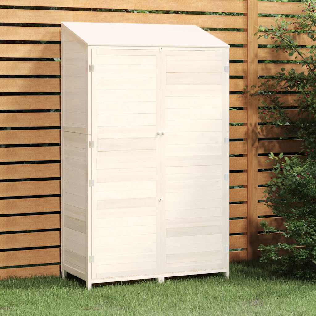 vidaXL Garden Shed White 102x52x174.5 cm Solid Wood Fir 1