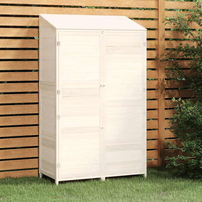 vidaXL Garden Shed White 102x52x174.5 cm Solid Wood Fir 1