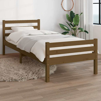 Bed Frame without Mattress Solid Wood Length 190 cm Honey brown 75 cm