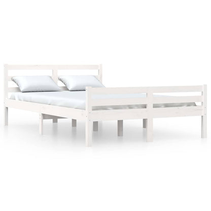 Bed Frame without Mattress Solid Wood Length 190 cm White 135 cm