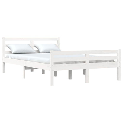 Bed Frame without Mattress Solid Wood Length 190 cm White 135 cm