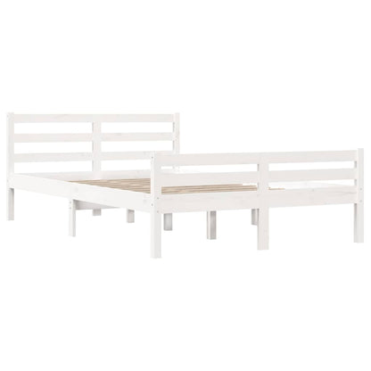 Bed Frame without Mattress Solid Wood Length 190 cm White 135 cm