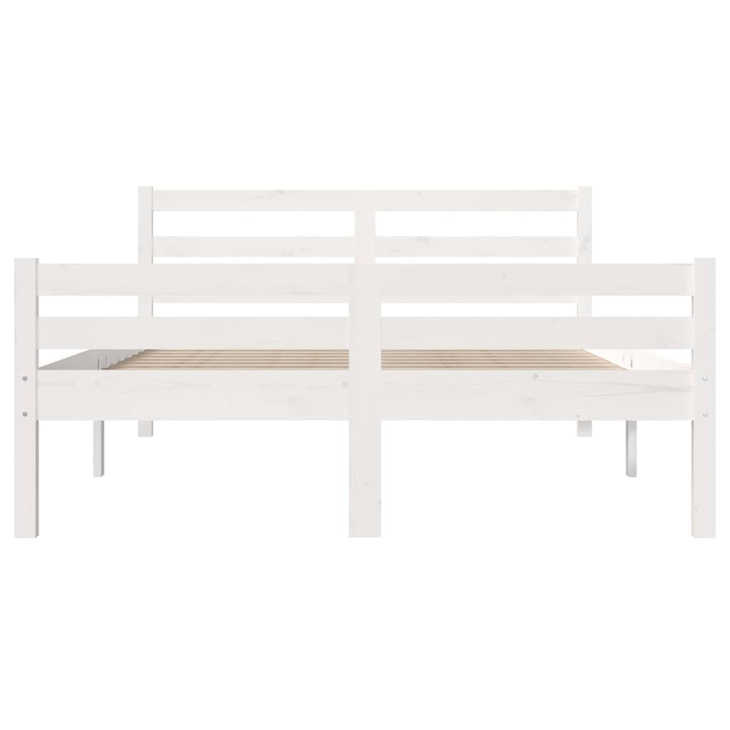Bed Frame without Mattress Solid Wood Length 190 cm White 135 cm
