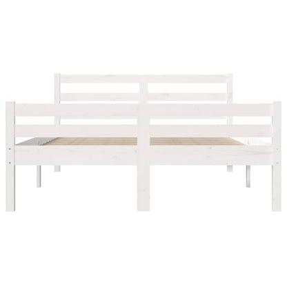 Bed Frame without Mattress Solid Wood Length 190 cm White 135 cm