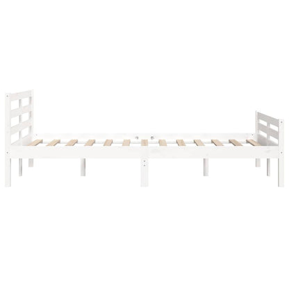 Bed Frame without Mattress Solid Wood Length 190 cm White 135 cm