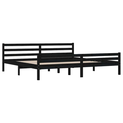 Bed Frame without Mattress Solid Wood Length 200 cm Black 200 cm