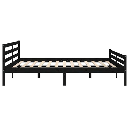 Bed Frame without Mattress Solid Wood Length 200 cm Black 200 cm