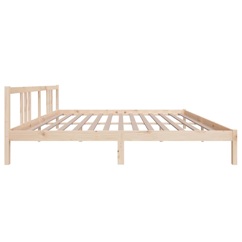 Bed Frame without Mattress Solid Wood Length 200 cm Natural 200 cm