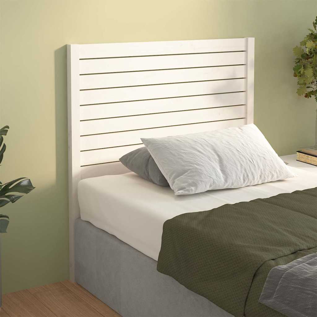 Bed Headboard 81x4x100 cm Solid Wood Pine White 81 cm