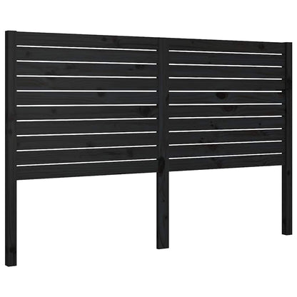 Bed Headboard 81x4x100 cm Solid Wood Pine Black 146 cm