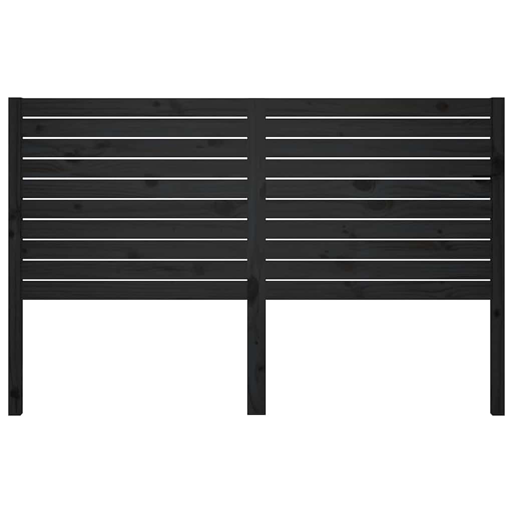 Bed Headboard 81x4x100 cm Solid Wood Pine Black 146 cm