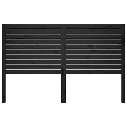 Bed Headboard 81x4x100 cm Solid Wood Pine Black 146 cm