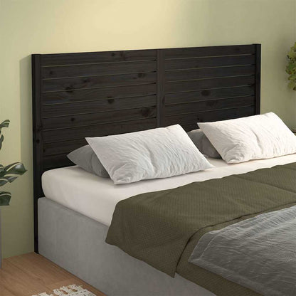 Bed Headboard 81x4x100 cm Solid Wood Pine Black 146 cm