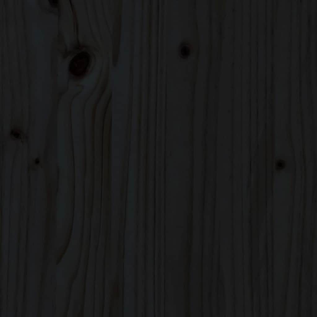 Bed Headboard 81x4x100 cm Solid Wood Pine Black 146 cm