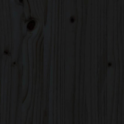 Bed Headboard 81x4x100 cm Solid Wood Pine Black 146 cm