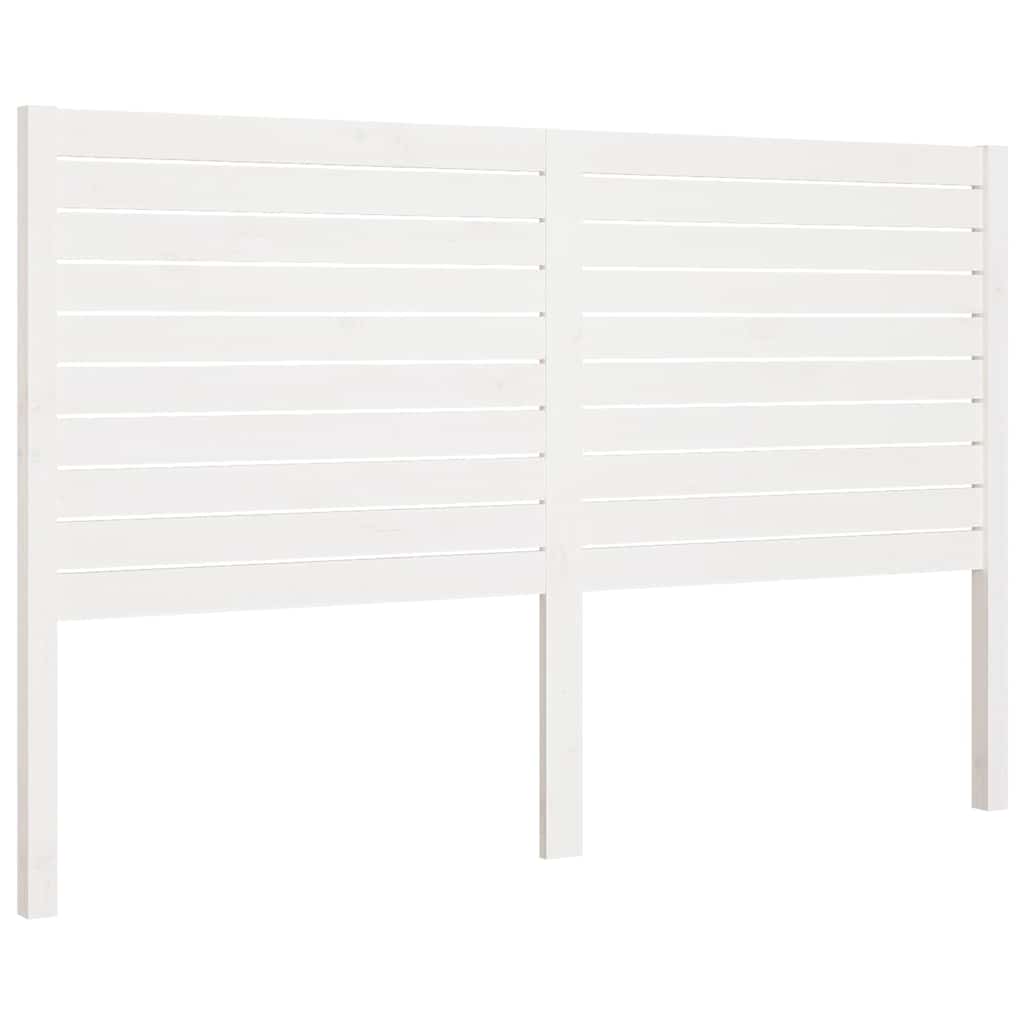 Bed Headboard 81x4x100 cm Solid Wood Pine White 206 cm