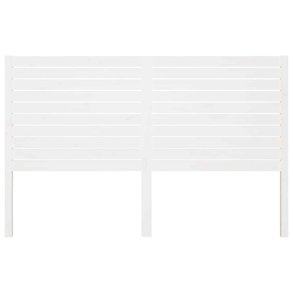Bed Headboard 81x4x100 cm Solid Wood Pine White 206 cm