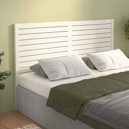 Bed Headboard 81x4x100 cm Solid Wood Pine White 206 cm
