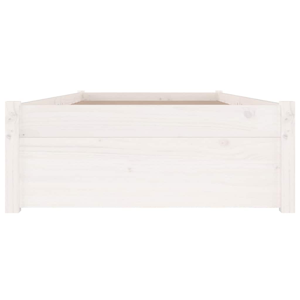 Bed Frame without Mattress with Drawers White 75 cm 190 cm