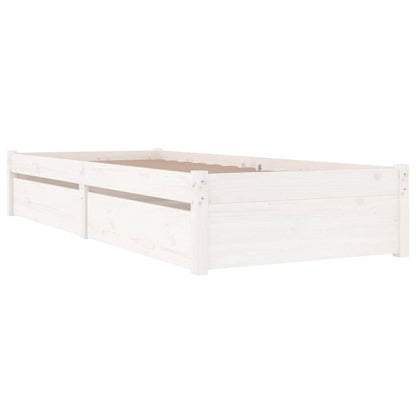 Bed Frame without Mattress with Drawers White 75 cm 190 cm