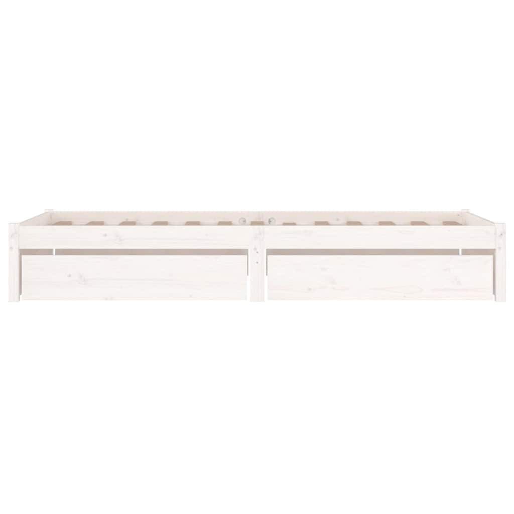 Bed Frame without Mattress with Drawers White 75 cm 190 cm