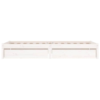 Bed Frame without Mattress with Drawers White 75 cm 190 cm