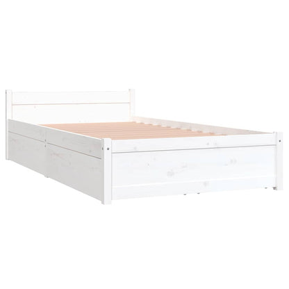 vidaXL Bed Frame without Mattress with Drawers White Single 4