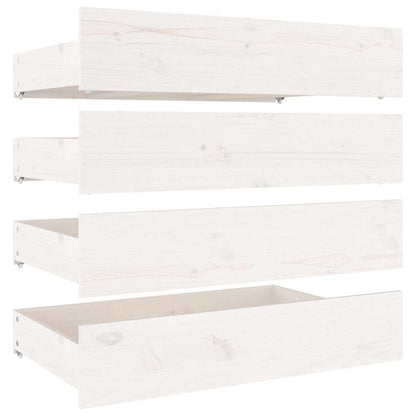 vidaXL Bed Frame without Mattress with Drawers White 140x190 cm 6