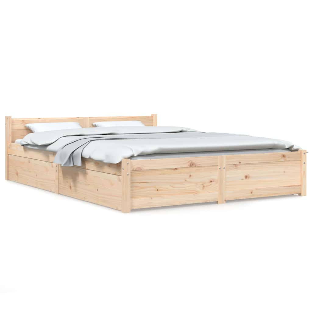 vidaXL Bed Frame without Mattress with Drawers 120x200 cm 2