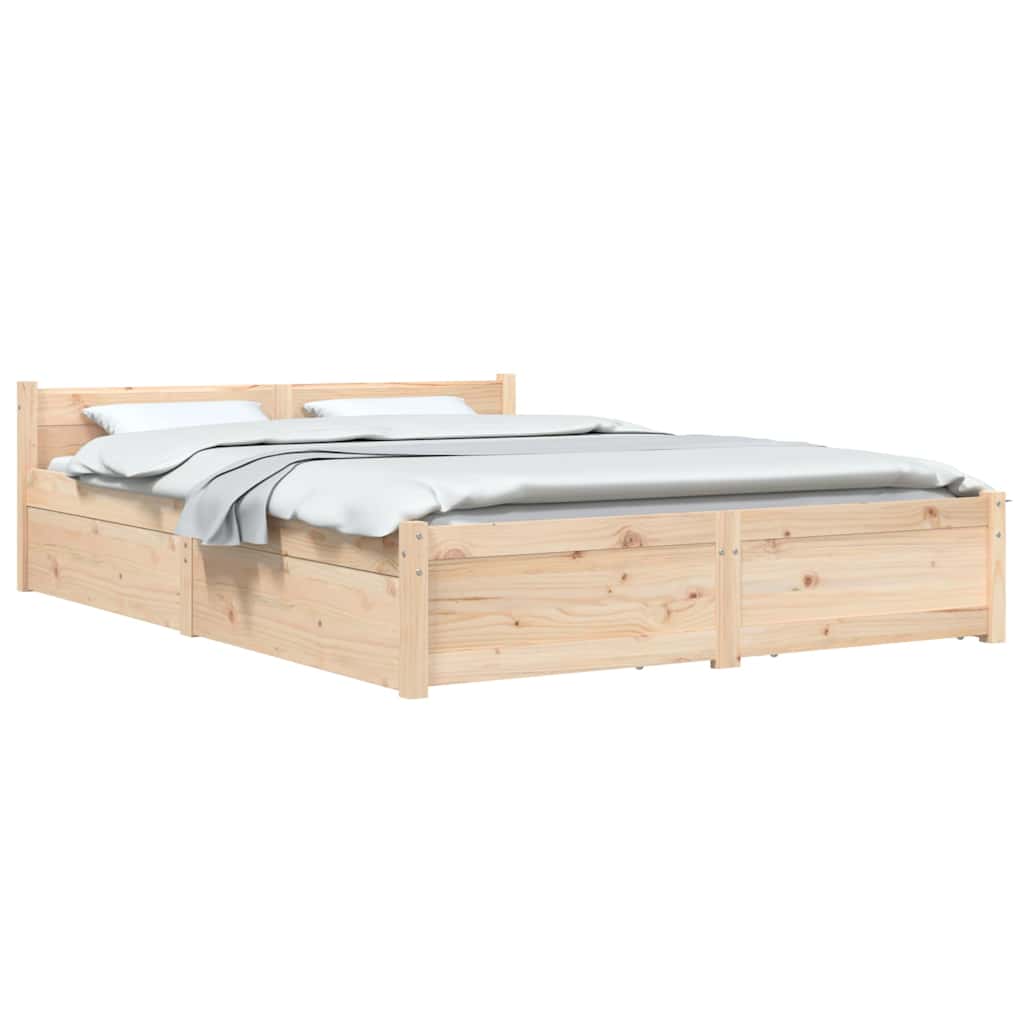 vidaXL Bed Frame without Mattress with Drawers 120x200 cm 3