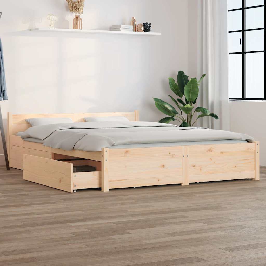 vidaXL Bed Frame without Mattress with Drawers 120x200 cm 1
