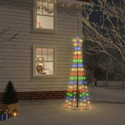Christmas Cone Tree 108 LEDs 70x180 cm Multicolour 180 cm 70 cm