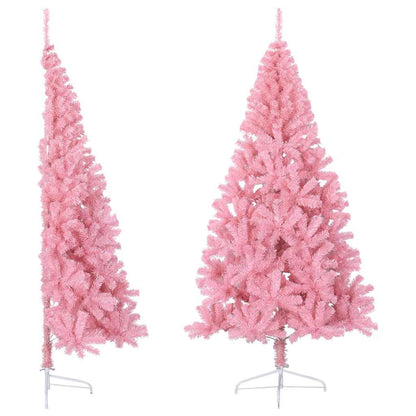 Artificial Half Christmas Tree with Stand PVC 210 cm Pink