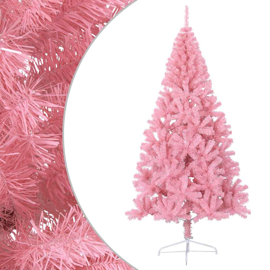 Artificial Half Christmas Tree with Stand PVC 210 cm Pink