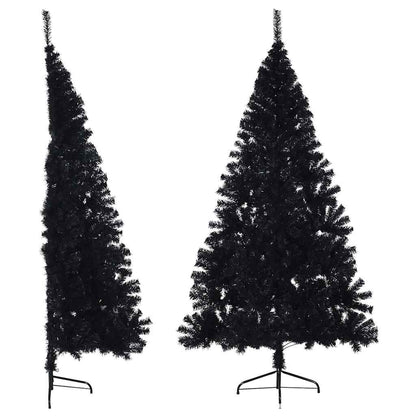 Artificial Half Christmas Tree with Stand PVC 180 cm Black