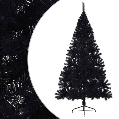 Artificial Half Christmas Tree with Stand PVC 180 cm Black