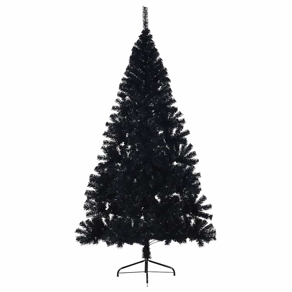 Artificial Half Christmas Tree with Stand PVC 180 cm Black
