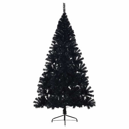 Artificial Half Christmas Tree with Stand PVC 180 cm Black