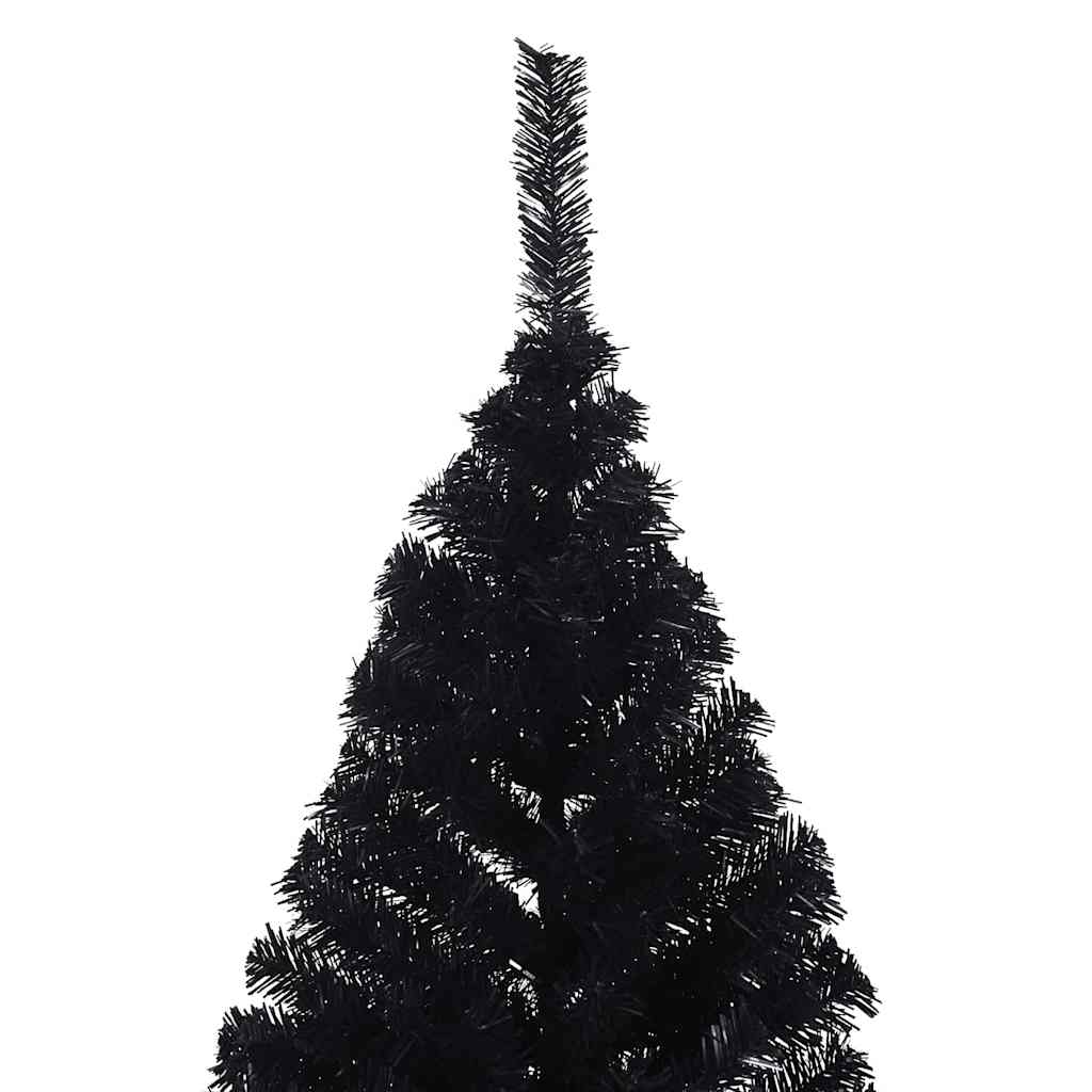 Artificial Half Christmas Tree with Stand PVC 180 cm Black