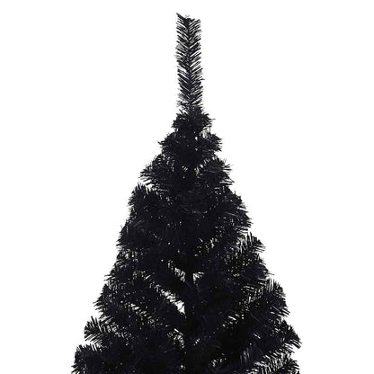Artificial Half Christmas Tree with Stand PVC 180 cm Black