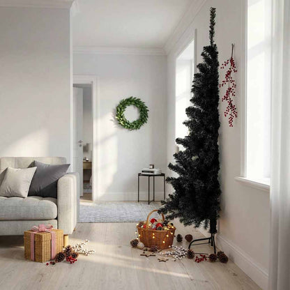 vidaXL Artificial Half Christmas Tree with Stand PVC 210 cm
