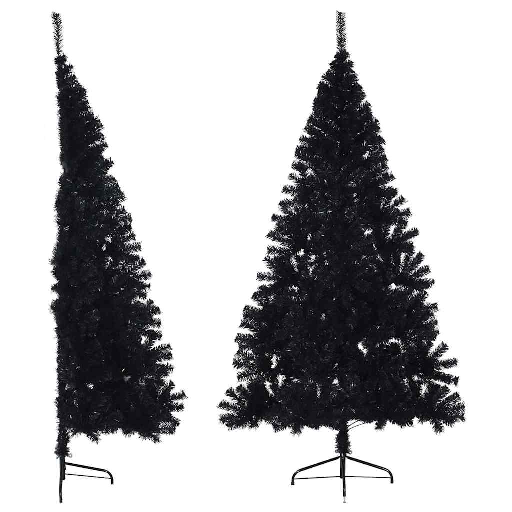 Artificial Half Christmas Tree with Stand PVC 240 cm Black