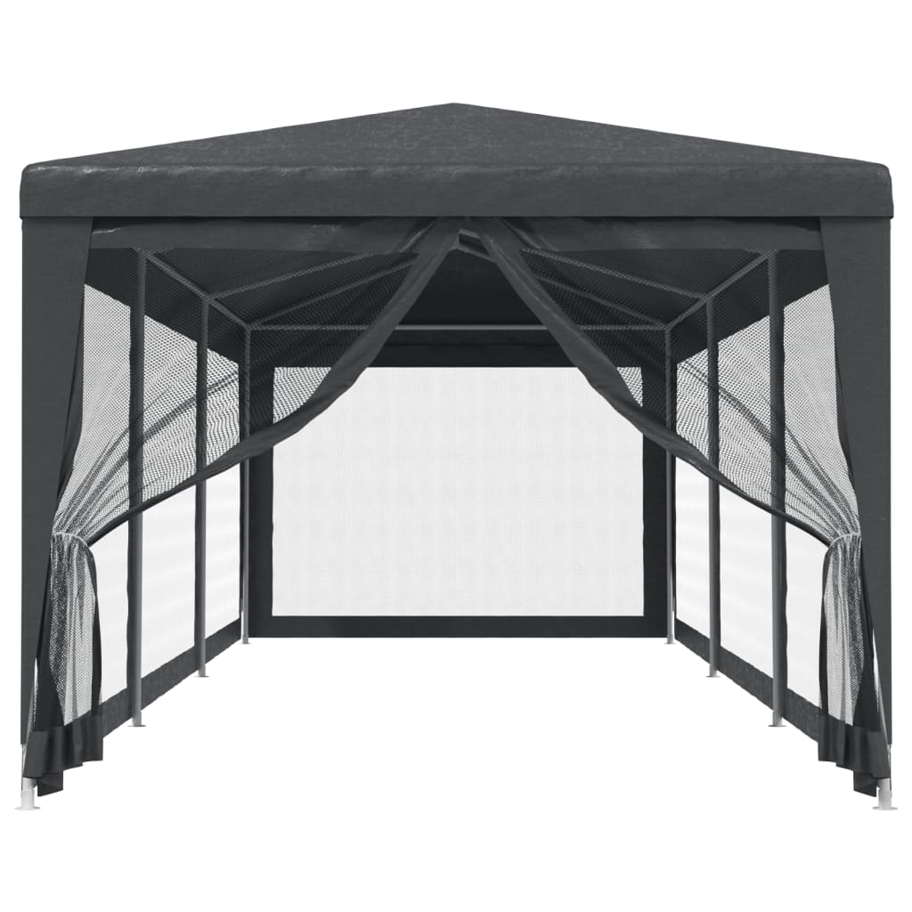 Party Tent with 8 Mesh Sidewalls HDPE with 8 Sidewalls Anthracite 3 m 9 m