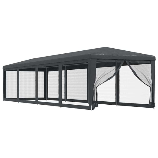vidaXL Party Tent | Anthracite | HDPE with coating | 3x12 m | Collapsible 2